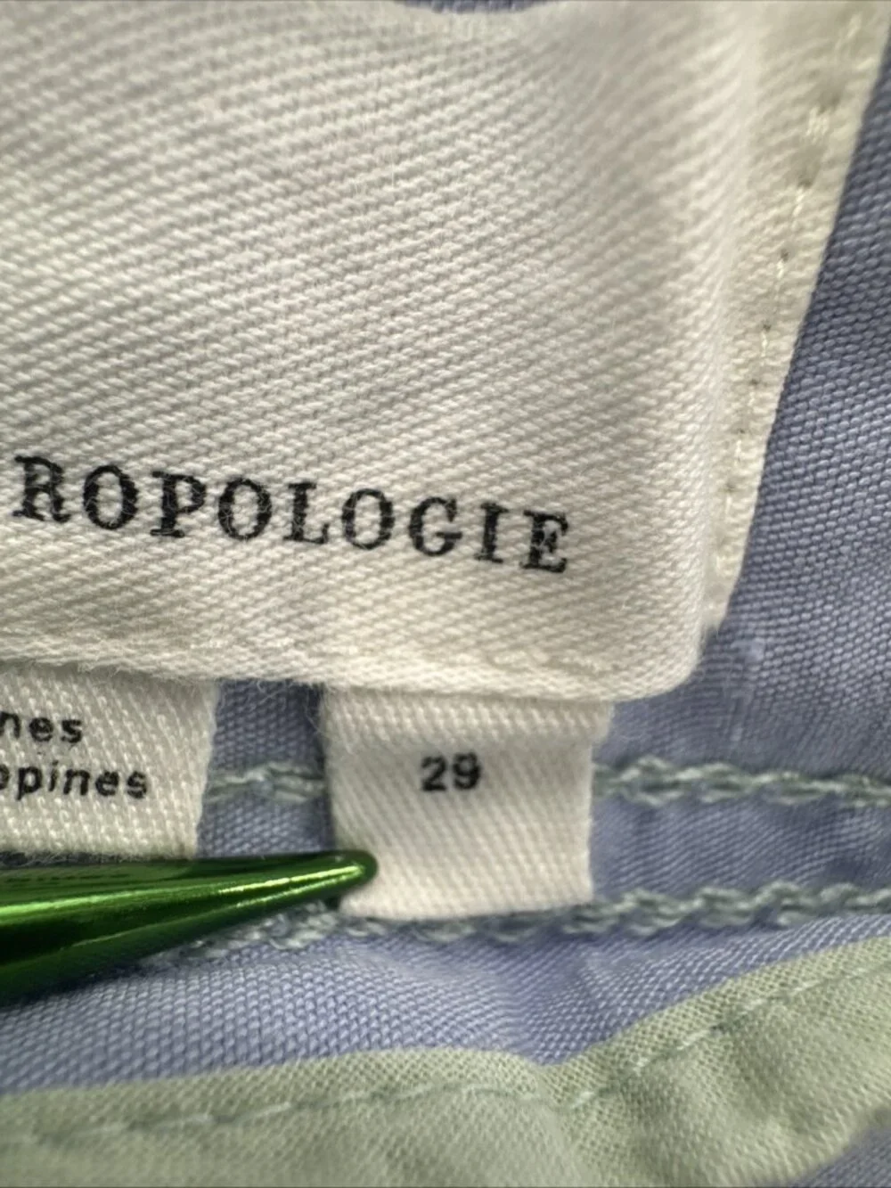 Anthropologie Pants Womens 30x26 Blue High Waist Wide Leg Flare Linen Stretch - Picture 13 of 15